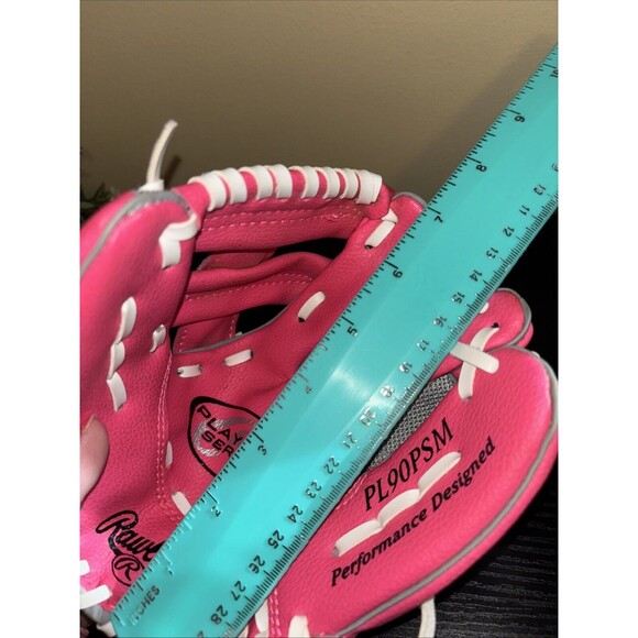 Rawlings PL90PSM Pink/ Gray Baseball Softball Glove Youth Players Series RHT - Picture 9 of 9